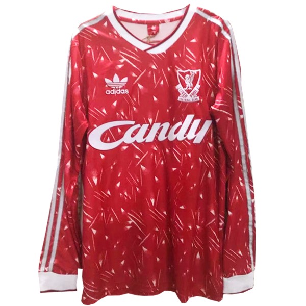 Camiseta Liverpool 1ª Kit ML Retro 1989 1991 Rojo
